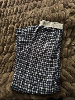 Hollister Navy and White Plaid Sleep Pants